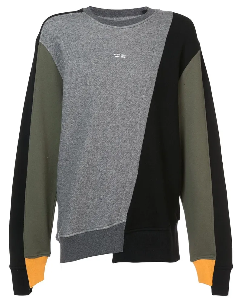 Mostly Heard Rarely Seen Sweatshirt in Colour-Block-Optik Grau