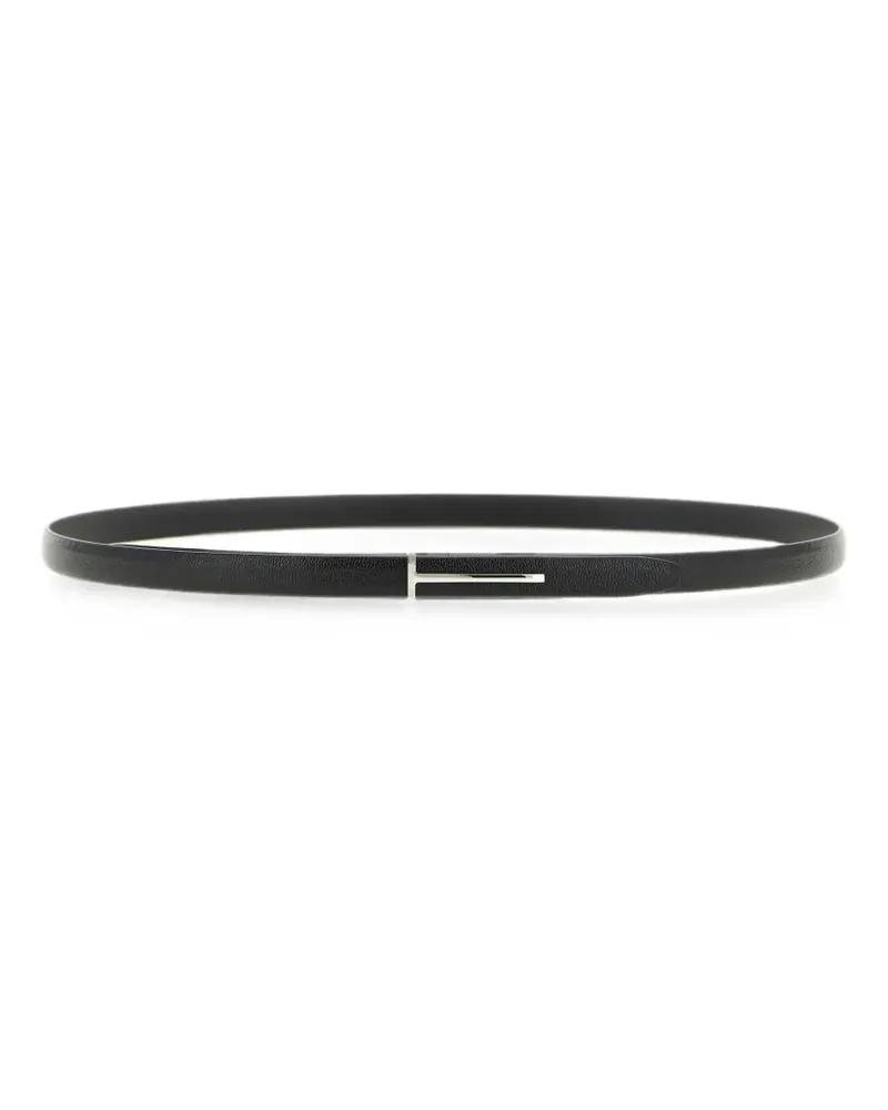 Tom Ford hammered-leather T Slim belt - Schwarz Schwarz