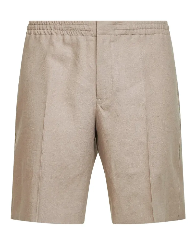 Ermenegildo Zegna pressed-crease linen tailored shorts - Nude Nude