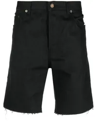 Saint Laurent Shorts mit offenem Saum Schwarz