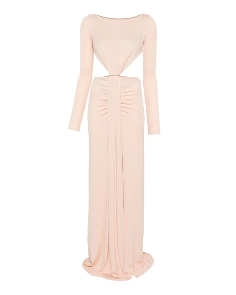 Elisabetta Franchi Gerafftes Kleid mit Cut-Out - Nude Nude