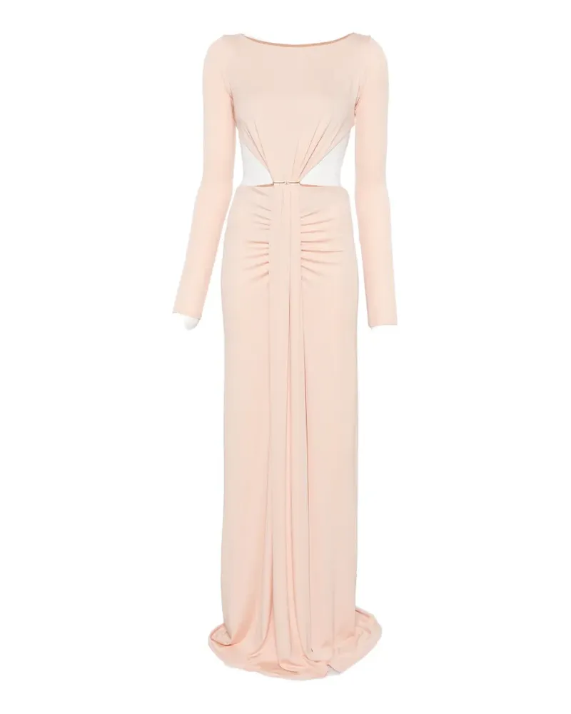 Elisabetta Franchi cut-out ruched maxi dress - Nude Nude