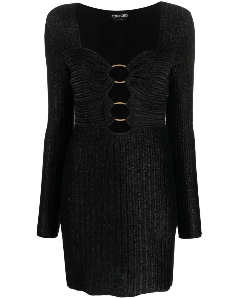 Tom Ford Kleid mit V-Ausschnitt - Schwarz Schwarz