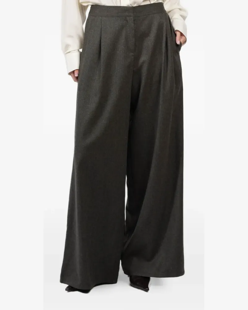 Dušan pleated wide-leg pants - Grau Grau