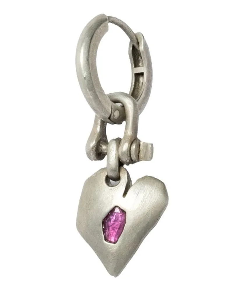 Parts Of Four Jazz's Solid Heart Ohrring aus Stelringsilber mit Rubin Silber