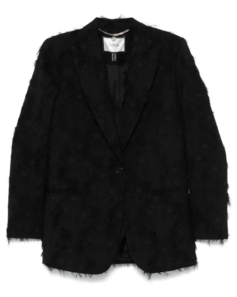 NISSA Geblümter Jacquard-Blazer - Schwarz Schwarz