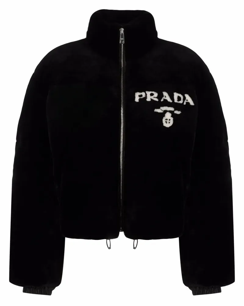 Prada Jacke mit Logo-Print - Schwarz Schwarz