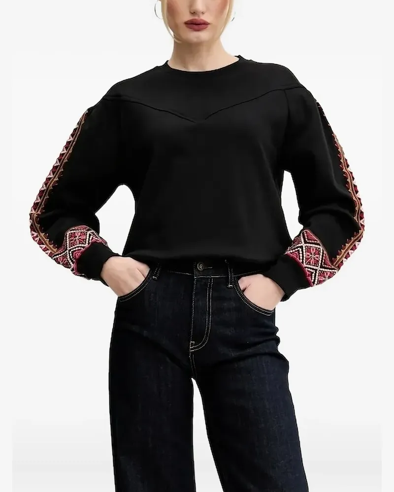 Desigual Besticktes Sweatshirt - Schwarz Schwarz