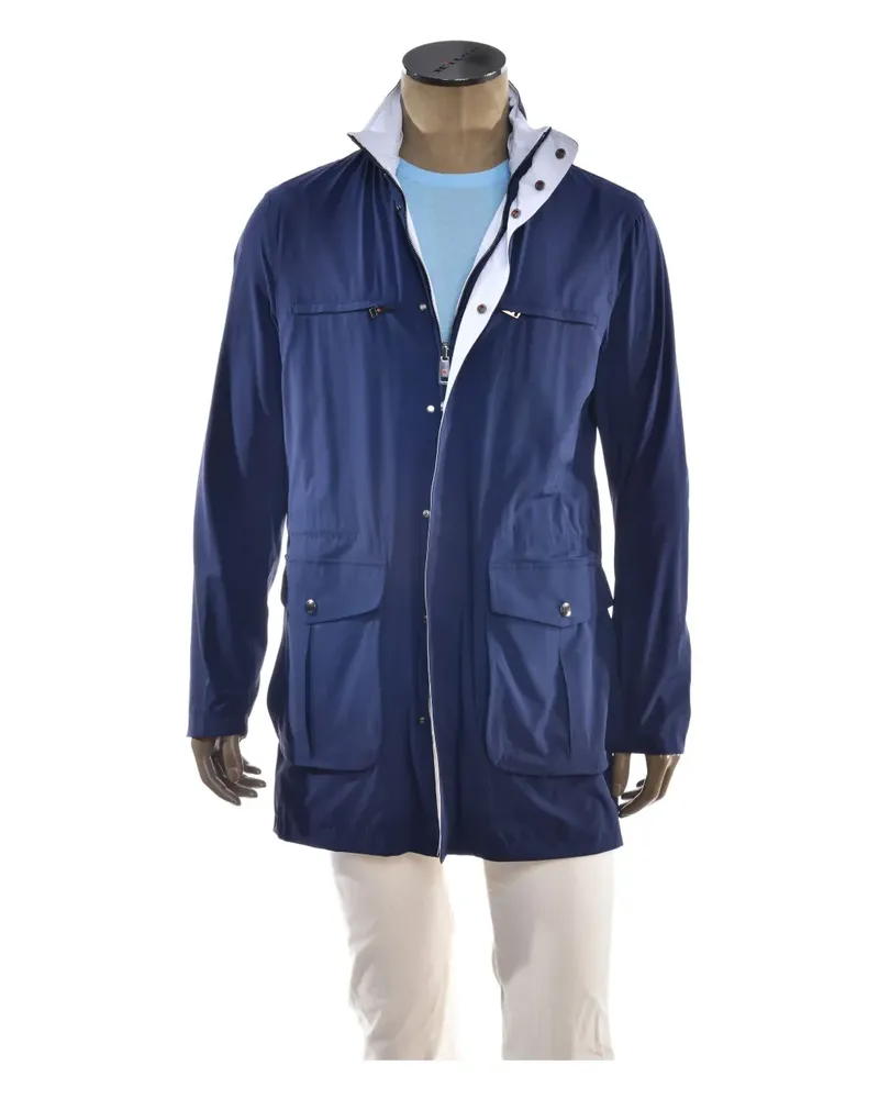 Kiton Wendbarer Regenmantel - Blau Blau