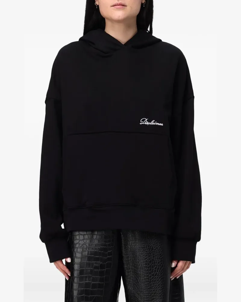 DISCLAIMER logo-embroidered hoodie - Schwarz Schwarz