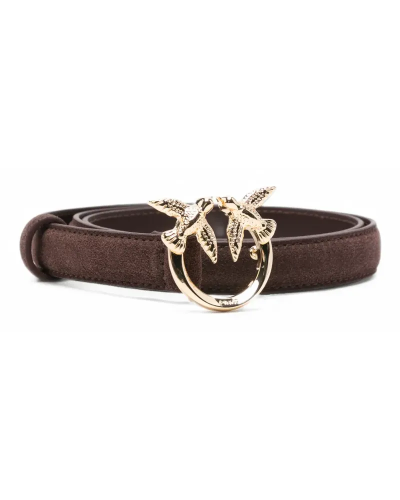 Pinko Love Birds suede belt - Braun Braun