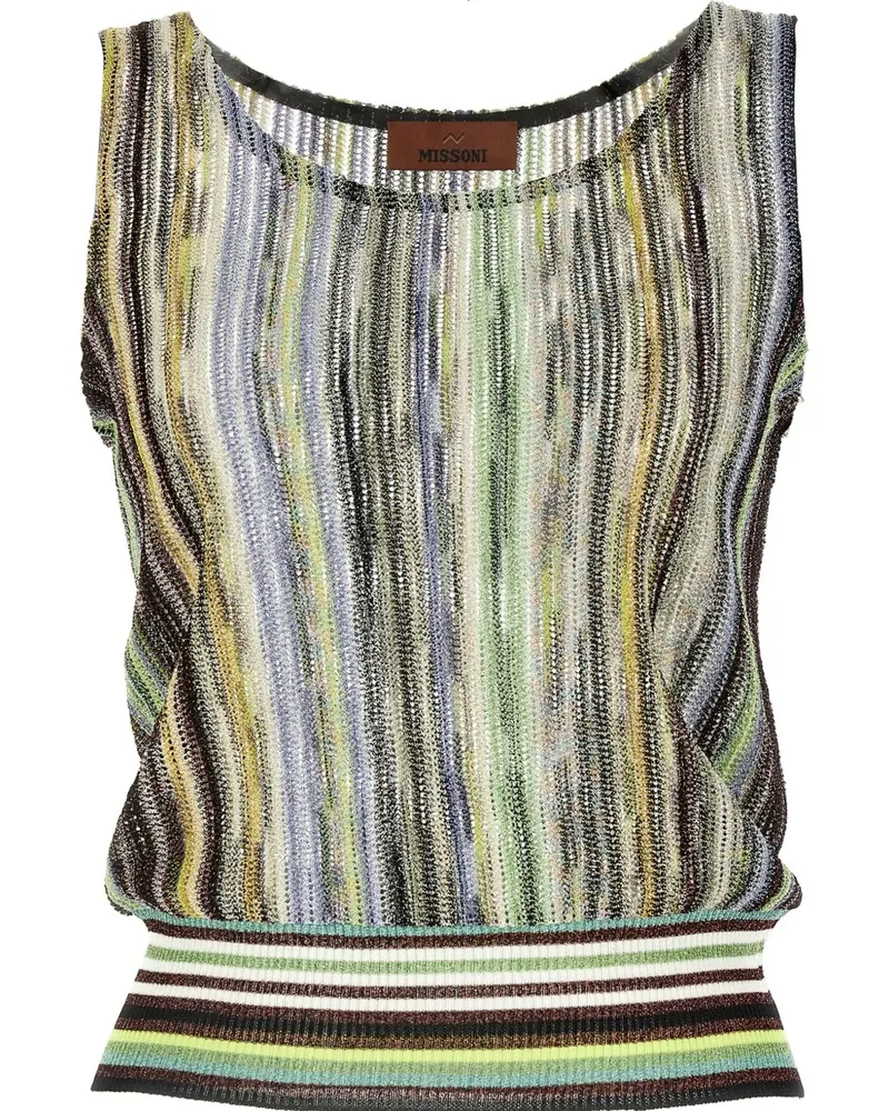 Missoni Gestreiftes Lamé-Oberteil - Grün Grün