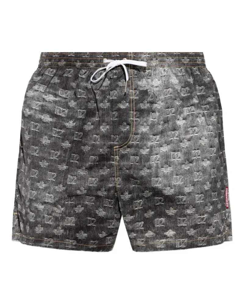 Dsquared2 swim shorts with monogram - Schwarz Schwarz