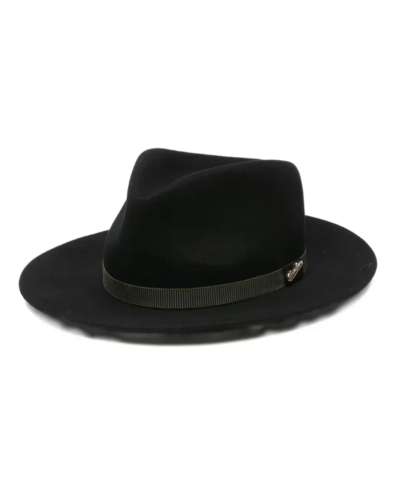 Borsalino felted fedora hat - Schwarz Schwarz