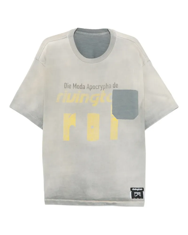 RRR123 T-Shirt mit grafischem Print - Grau Grau