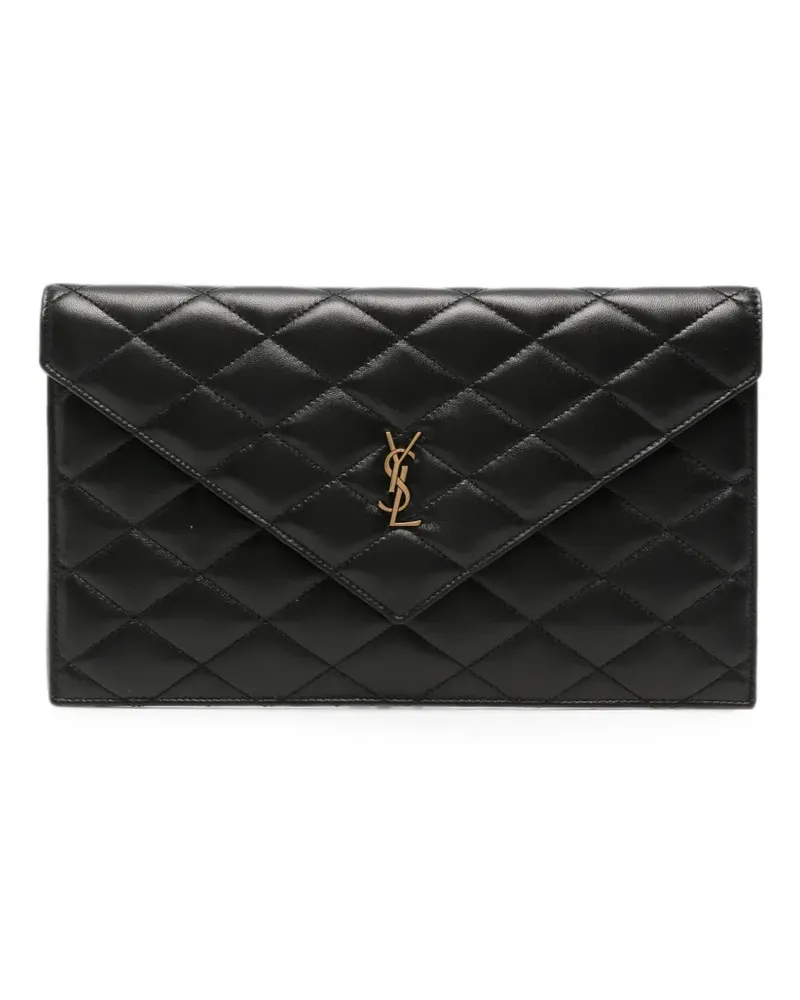 Saint Laurent Gesteppte Clutch - Schwarz Schwarz