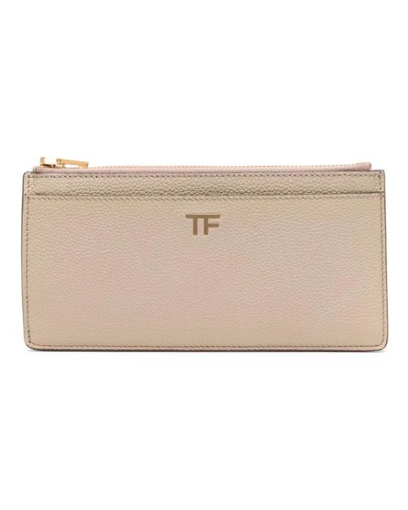 Tom Ford Portemonnaie mit Logo-Schild - Nude Nude