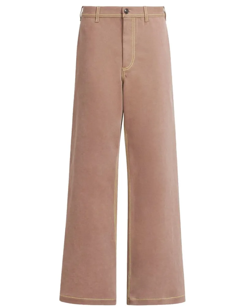 Marni Weite Hose mit Kontrastnähten - Nude Nude