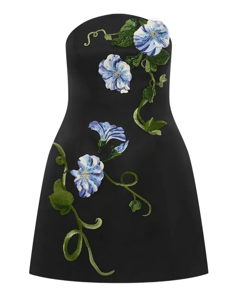 LEO LIN Zaria Minikleid mit Blumen-Print - Schwarz Schwarz