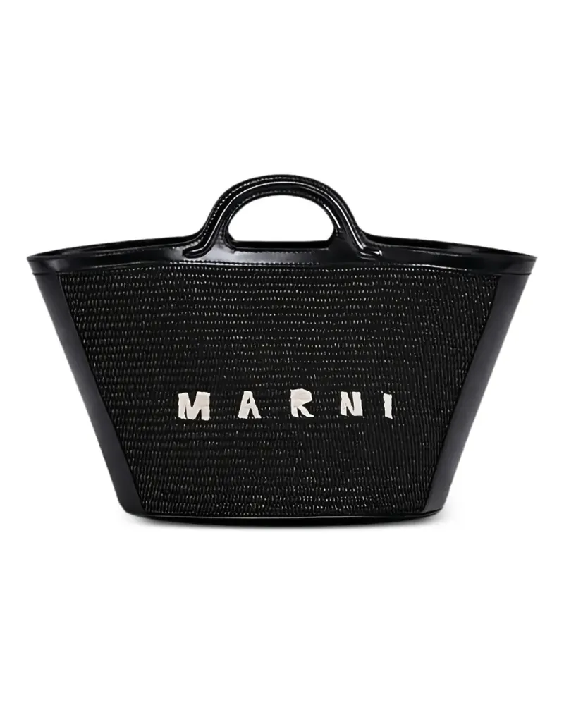 Marni small Tropicalia woven tote bag - Schwarz Schwarz