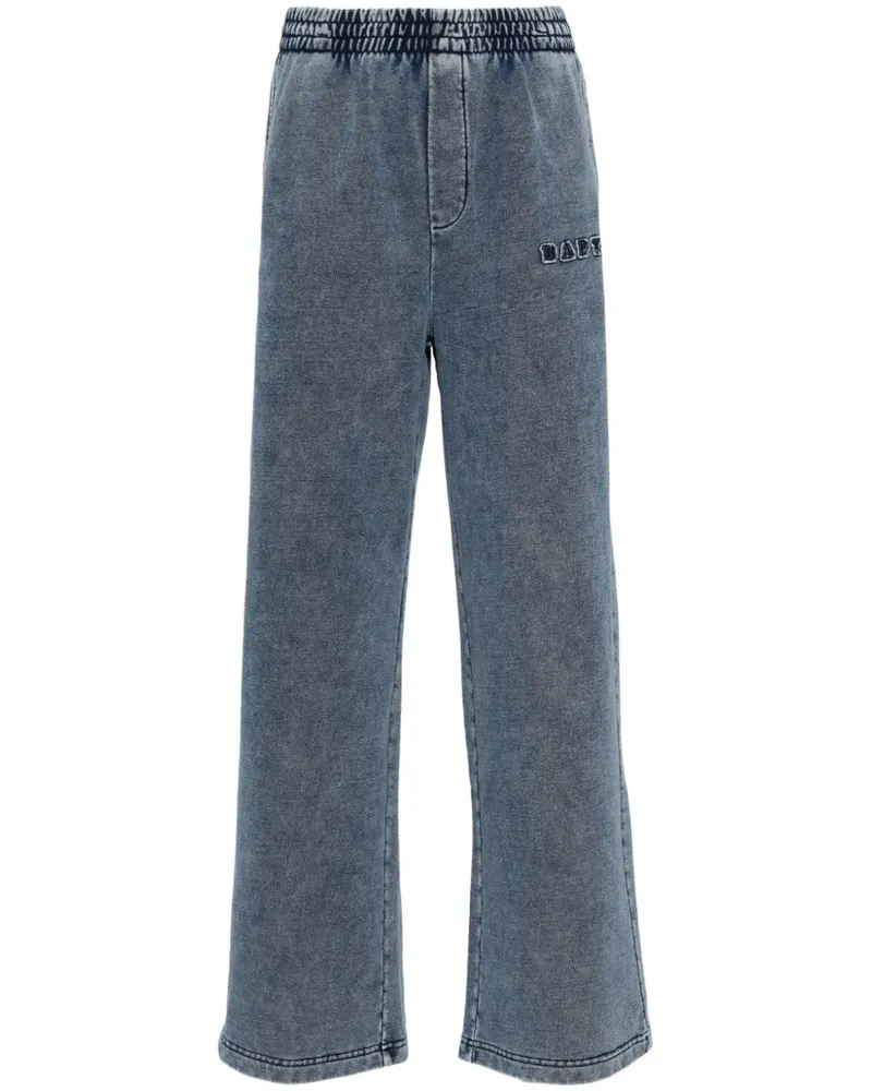 BAPE Gerade Hose mit Logo-Patch - Blau Blau