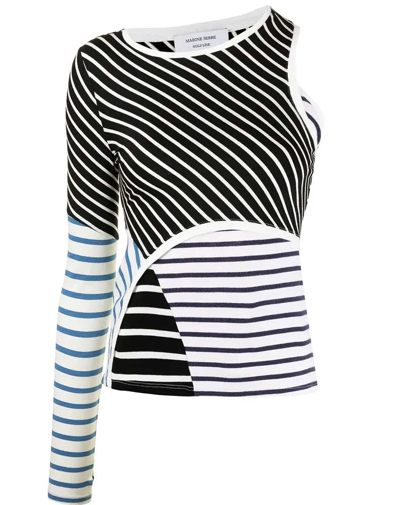 Marine Serre Top mit Kontraststreifen - Schwarz Schwarz