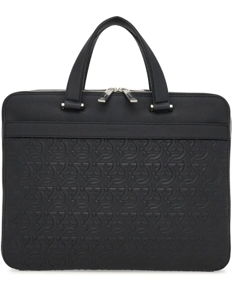 Ferragamo Aktentasche mit geprägtem Monogramm - Schwarz Schwarz