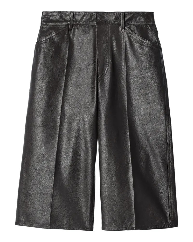 Christophe Lemaire Bermudas aus glänzendem Leder - Braun Braun