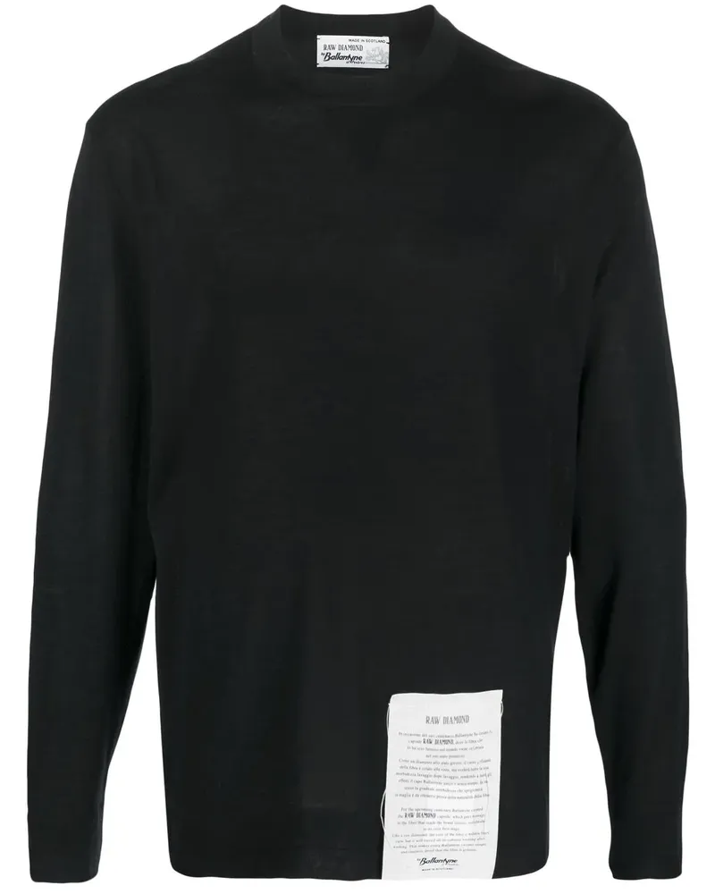 Ballantyne logo patch cashmere jumper - Schwarz Schwarz