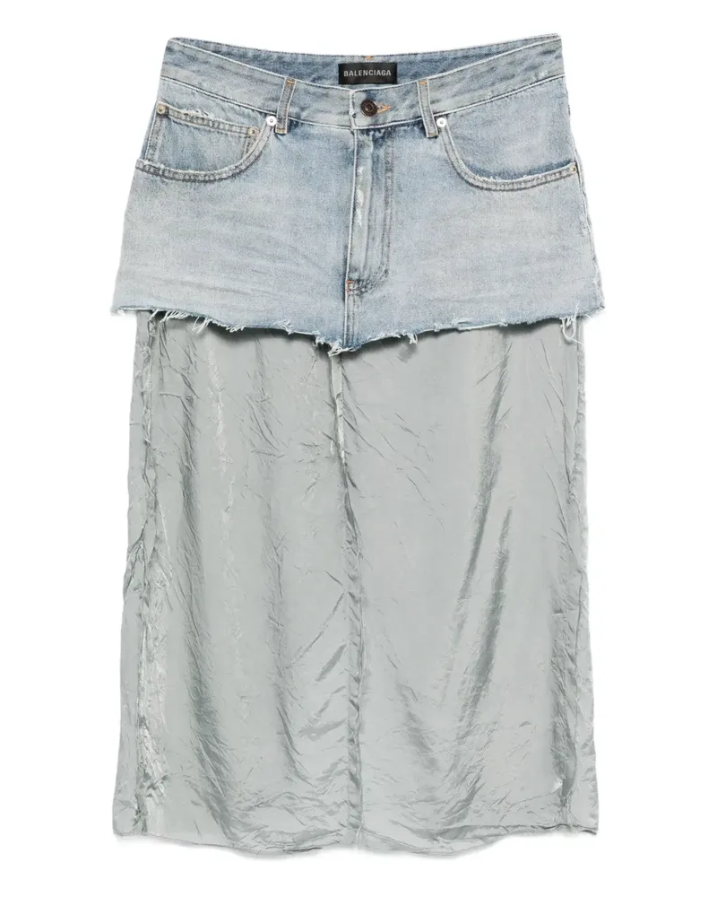 Balenciaga Midirock mit Jeans-Einsätzen - Blau Blau