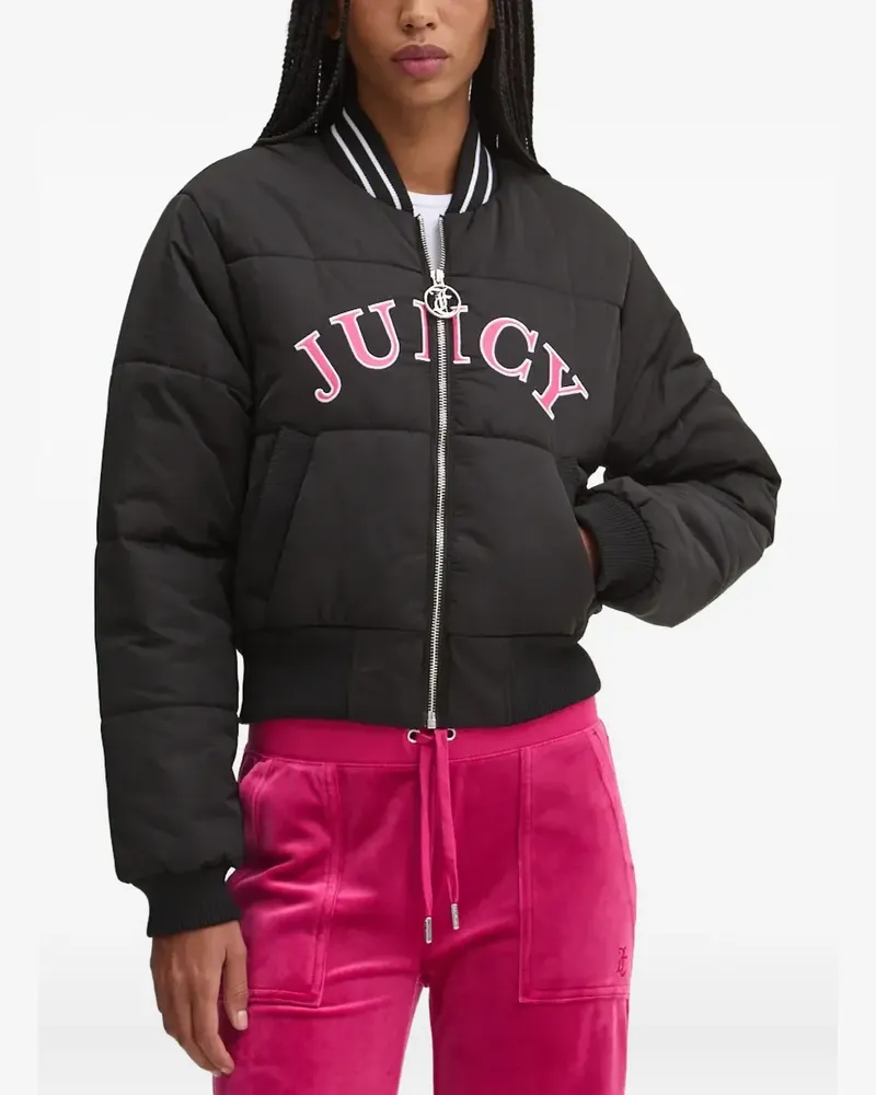 Juicy Couture Gesteppte Jacke mit Logo-Stickerei - Schwarz Schwarz