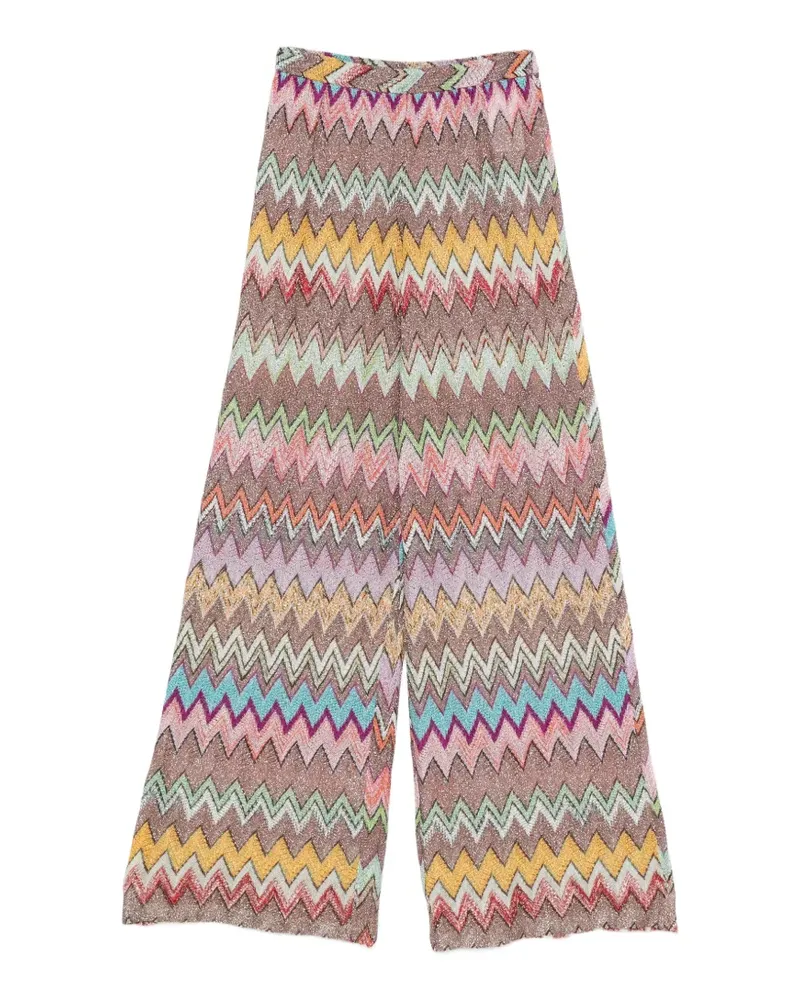Missoni zigzag-knit trousers - Nude Nude
