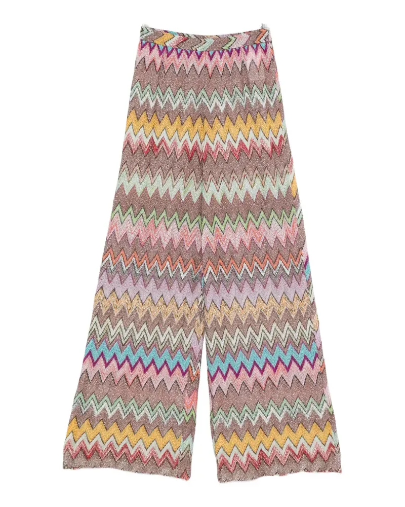 Missoni zigzag-knit trousers - Nude Nude