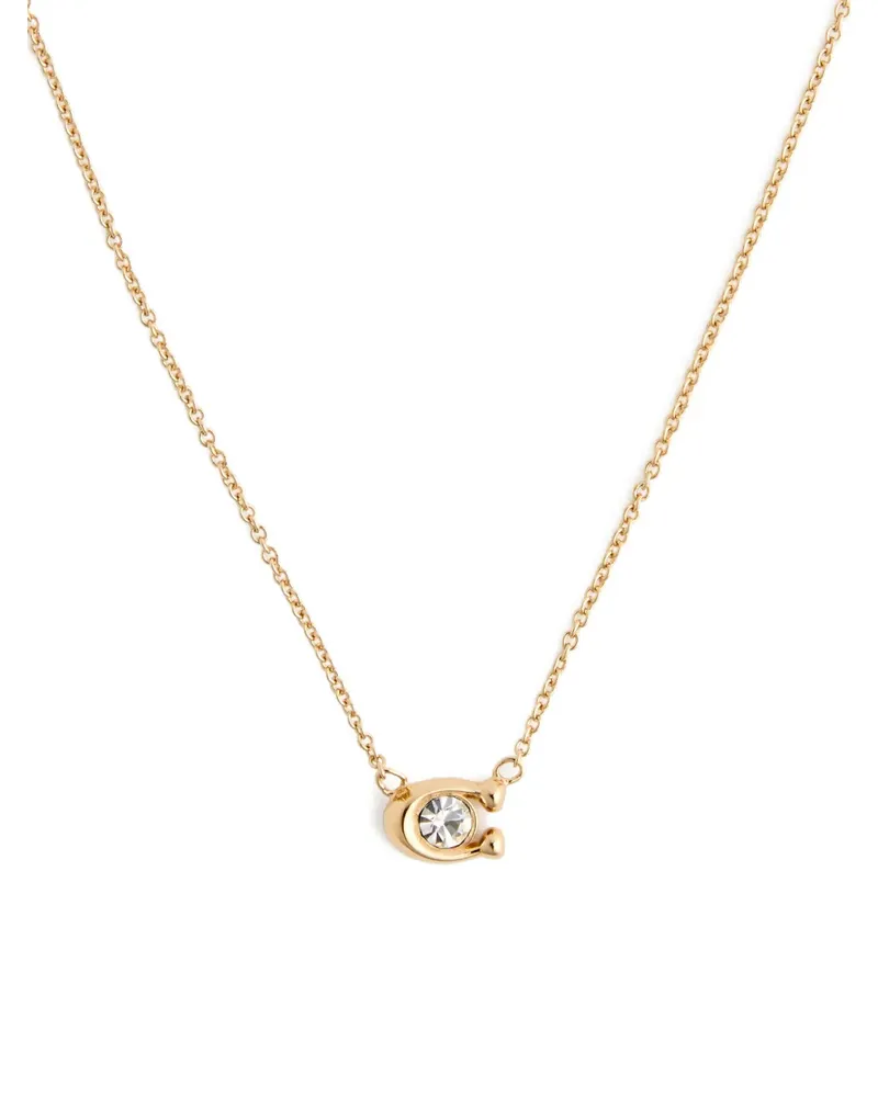 Coach logo-pendant necklace - Gold Gold