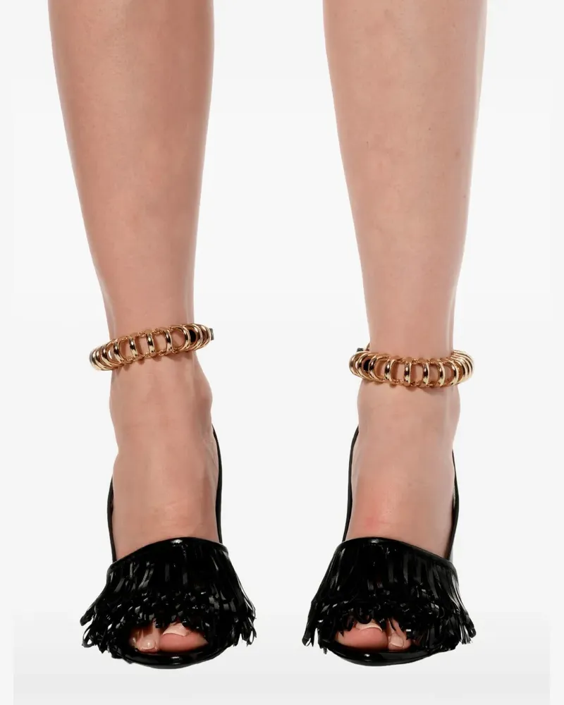 Balenciaga fringe-trimmed ankle-cuff sandals - Schwarz Schwarz