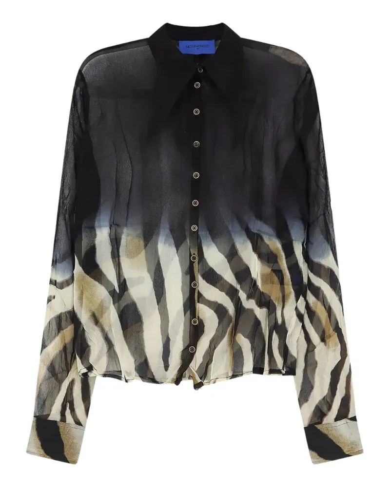 Mes Demoiselles Hemd mit Zebra-Print - Schwarz Schwarz