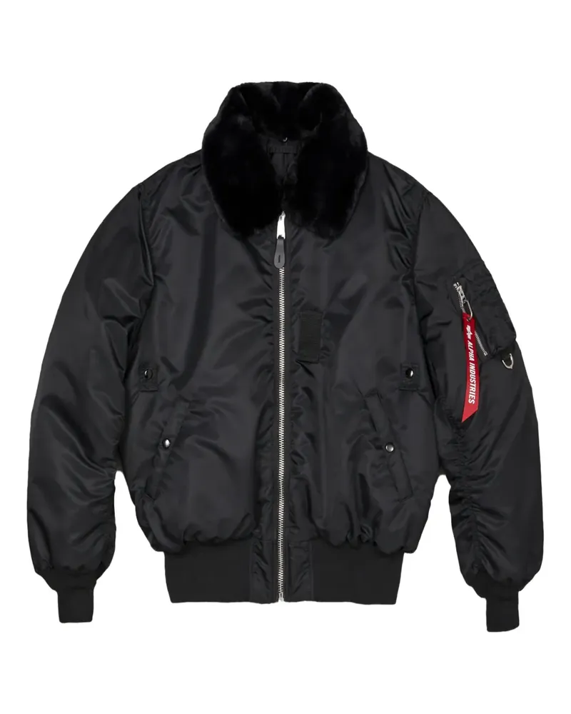Mastermind World Alpha Industries Jacke mit Pelzkragen - Schwarz Schwarz