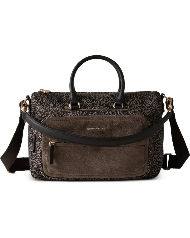 Borbonese Tote Bag mit Op-Print - Braun Braun