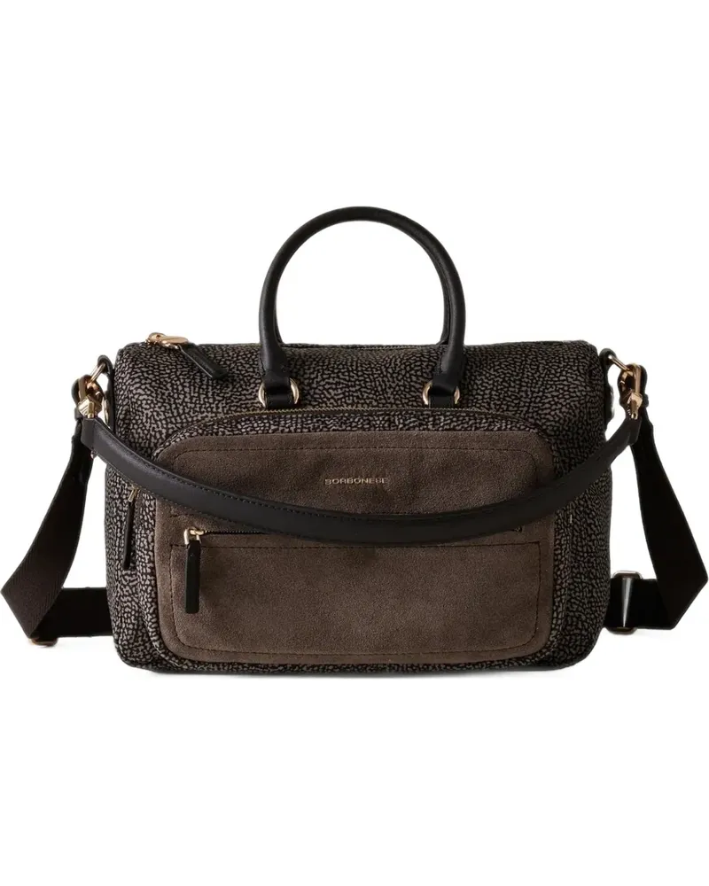 Borbonese Op-print tote bag - Braun Braun