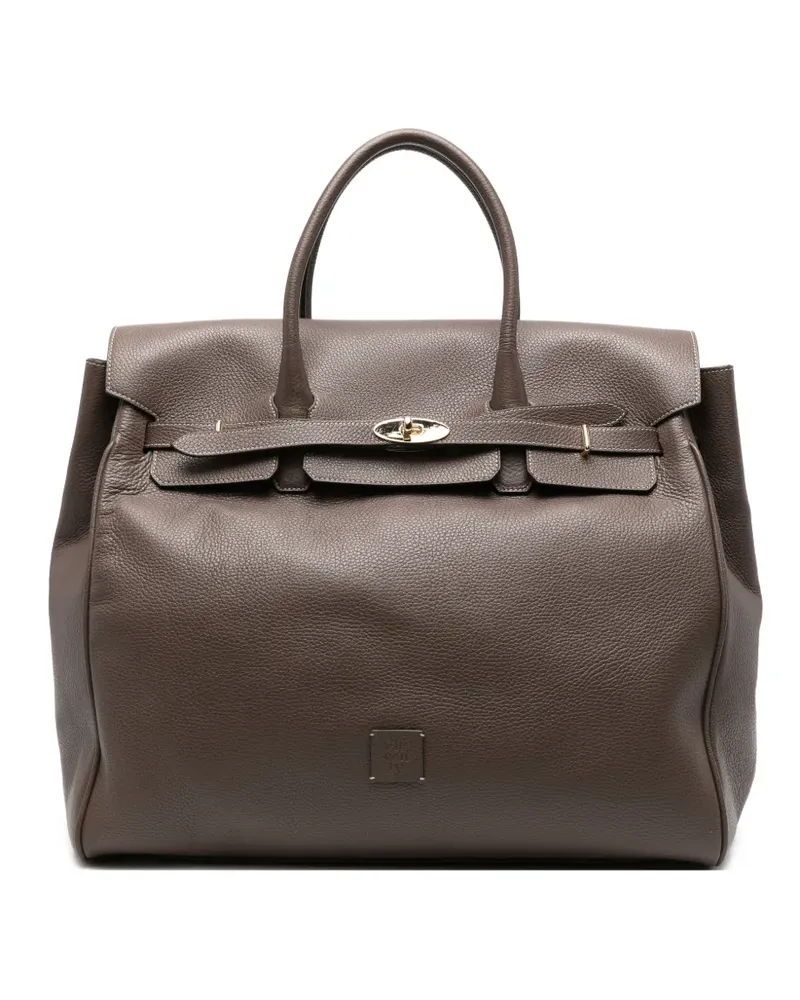 Eleventy Handtasche aus gekörntem Leder - Braun Braun