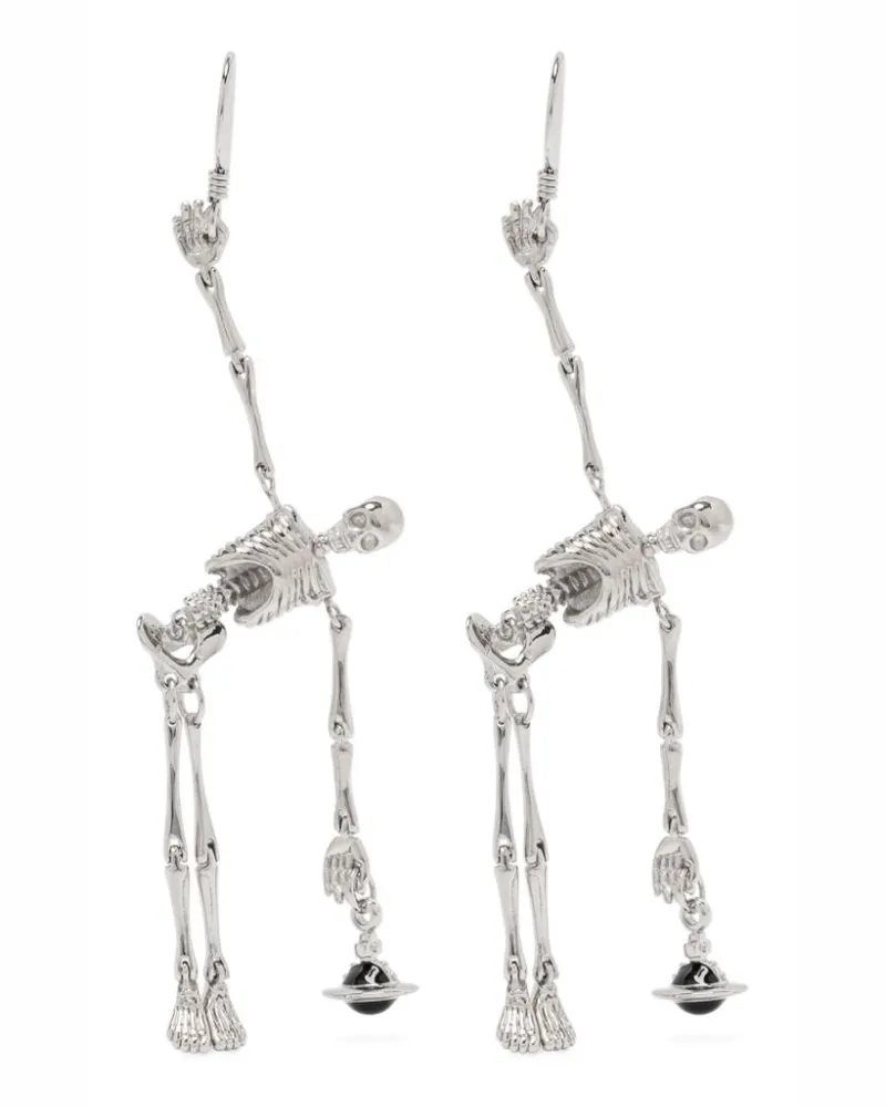 Vivienne Westwood Ohrringe mit Skelett-Anhänger - Silber Silber