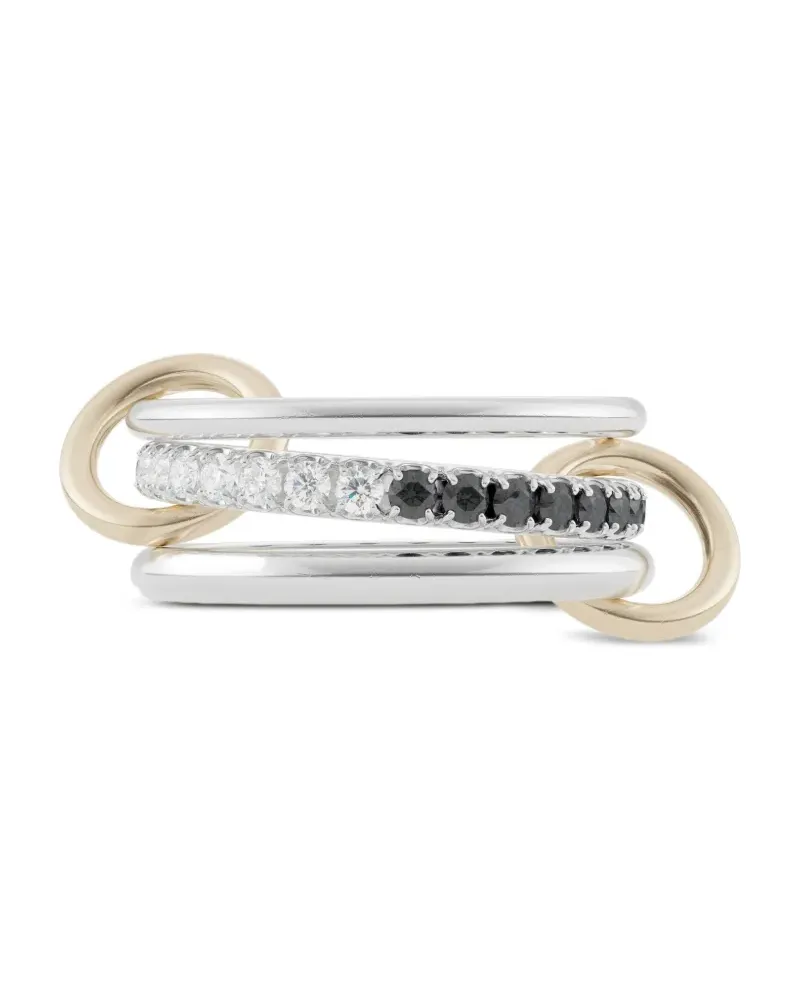 Spinelli Kilcollin 18kt Eclipse Gelbgoldring mit schwarzen Diamanten - Silber Silber
