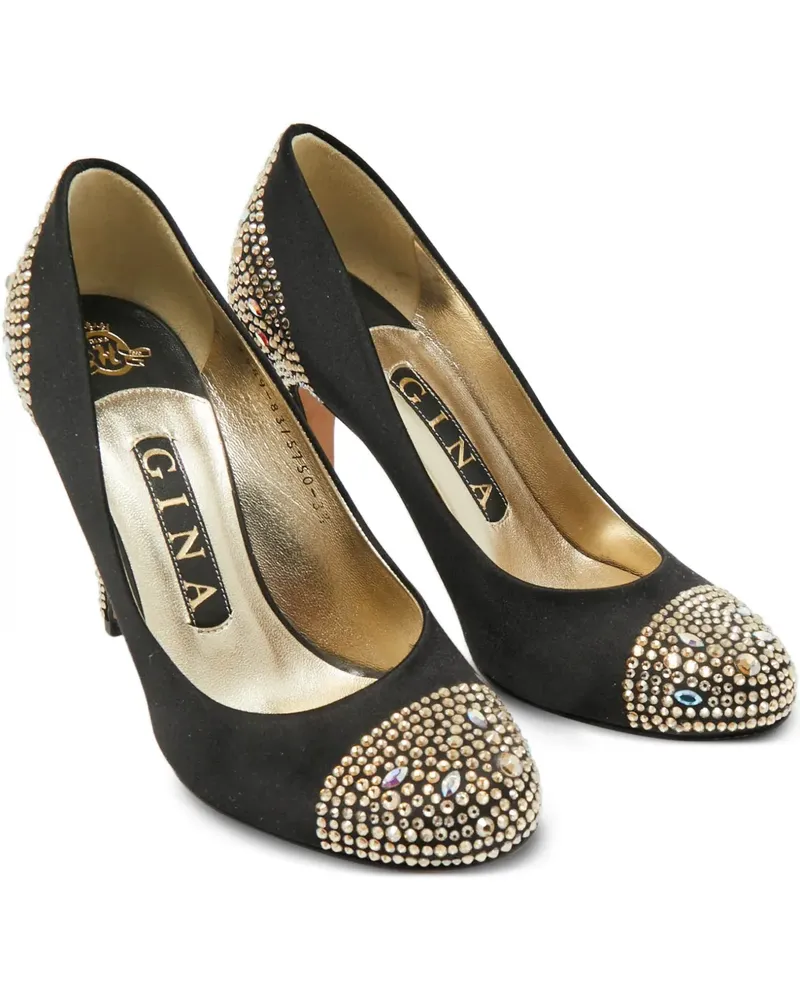 Gina Pumps mit Kristallen - Schwarz Schwarz