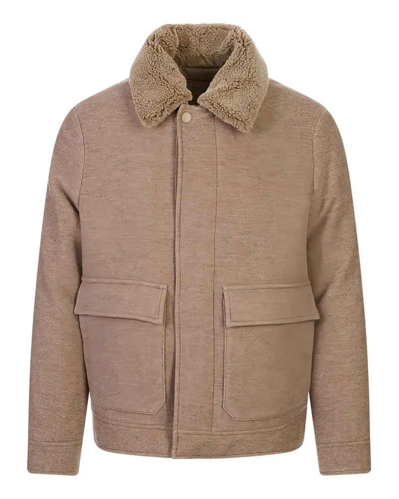 Canali Jacke mit Shearling-Kragen - Braun Braun