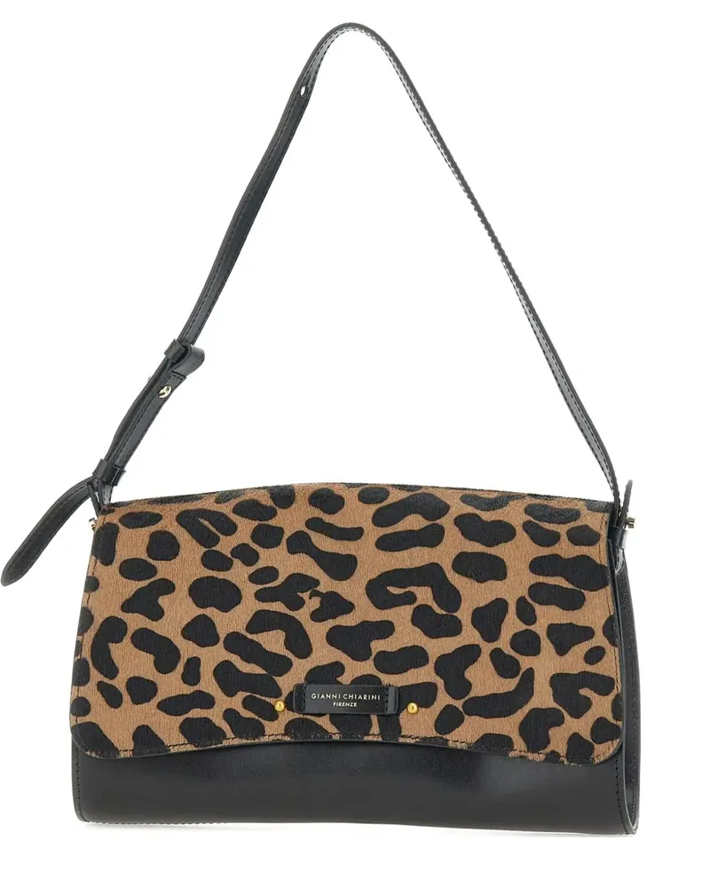 Gianni Chiarini Schultertasche mit Leoparden-Print - Schwarz Schwarz