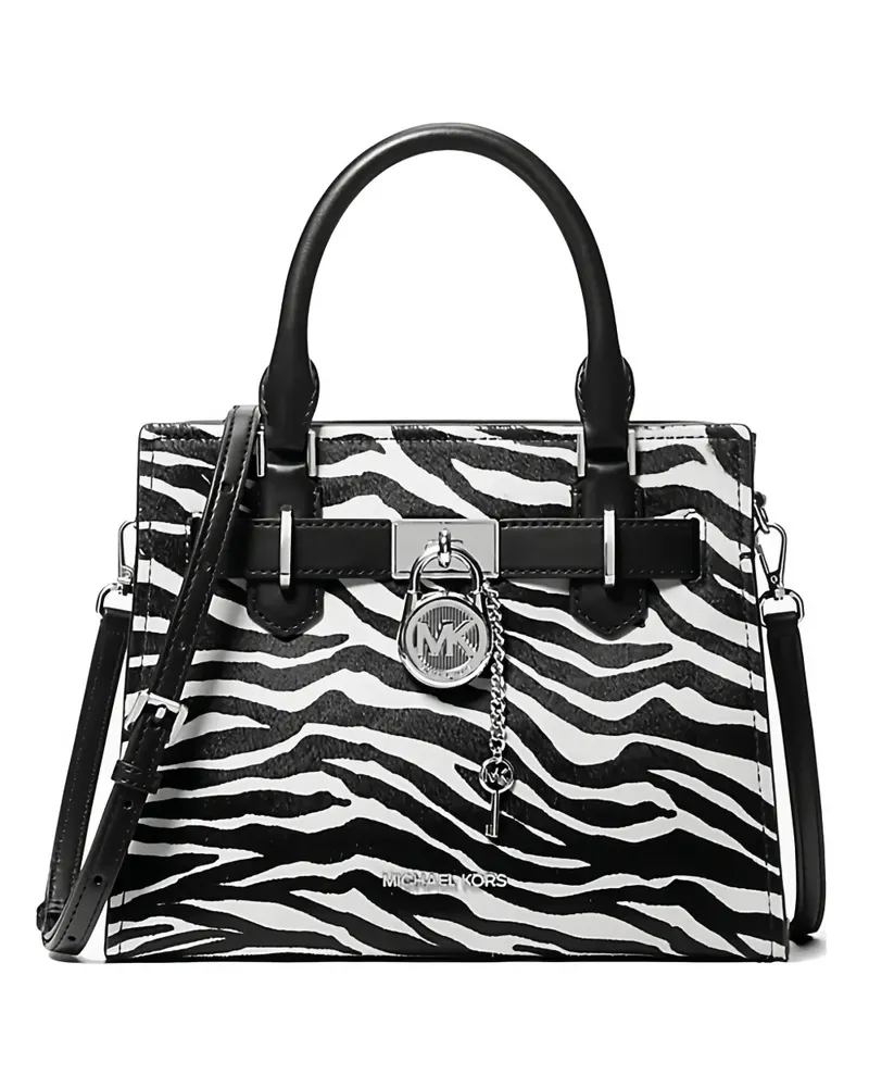 Michael Kors small Hamilton zebra-print tote bag - Weiß Weiß