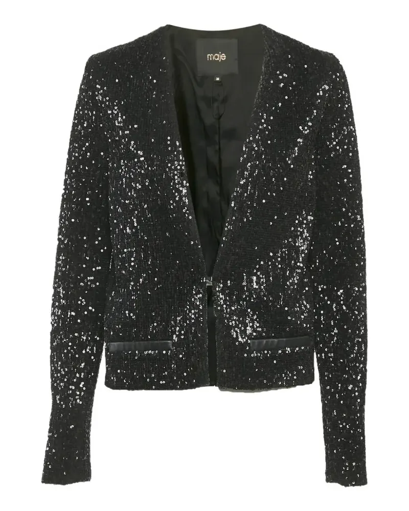 Maje sequin cropped jacket - Schwarz Schwarz