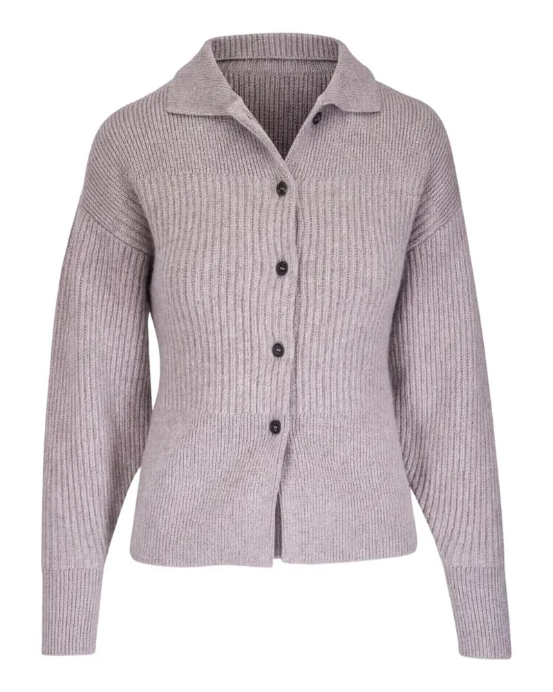 Le Kasha 1918 Kalaru ribbed-knit button-down cardigan - Nude Nude