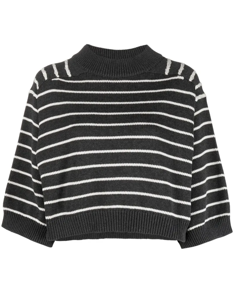 Brunello Cucinelli Gestreifter Pullover - Grau Grau