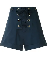 ISOLDA High-Waist-Shorts mit Schnürung Blau